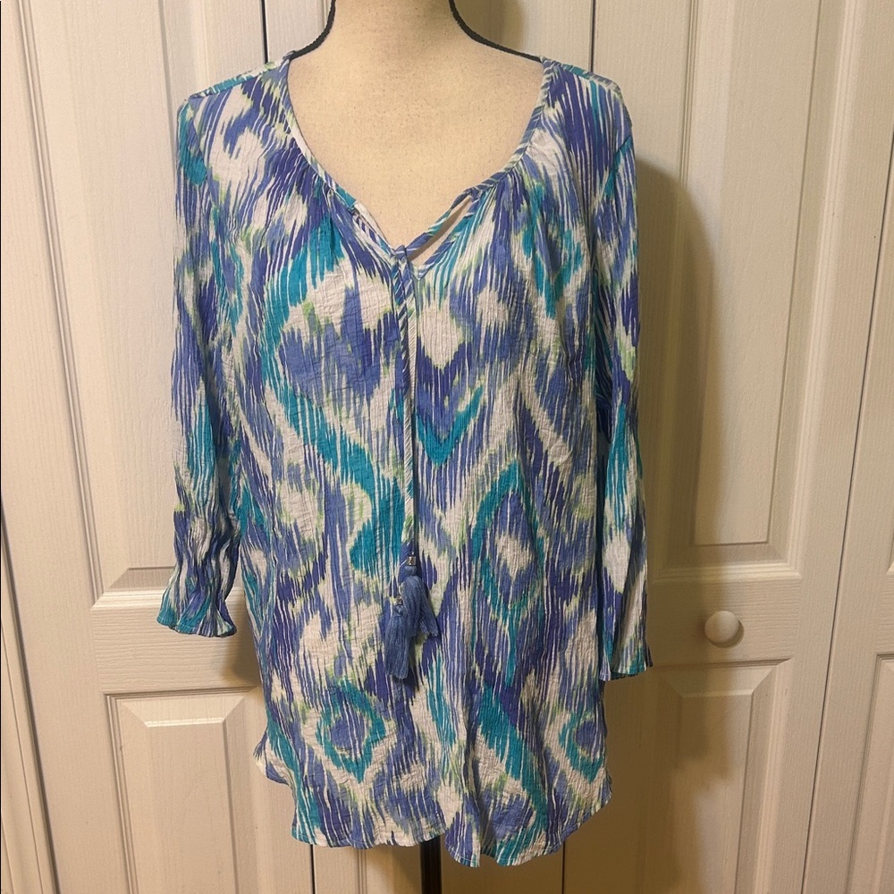 Ruby Rd. Multicolor Abstract Blouse - image 1